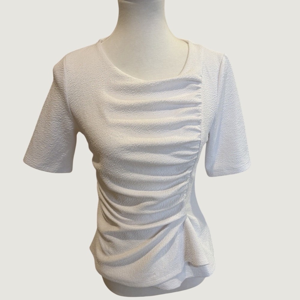 Women's Deletta White Shirt Quarter Sleeve